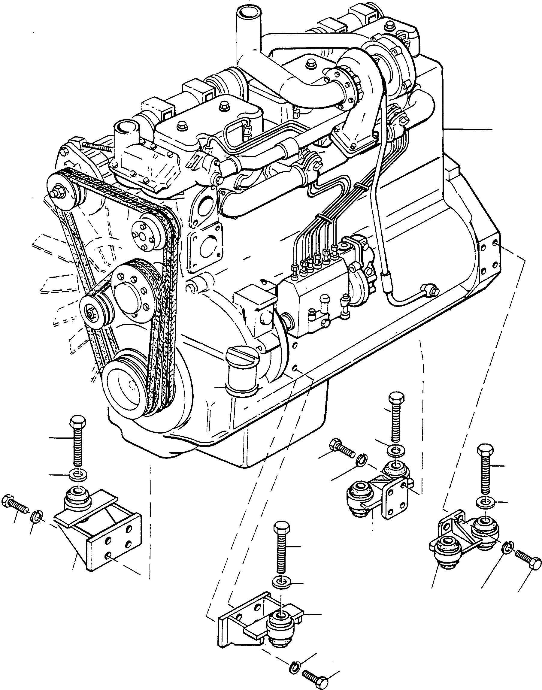 Схема запчастей Komatsu 70E - ДВИГАТЕЛЬ, КРЕПЛЕНИЕ ДВИГАТЕЛЯ ДВИГАТЕЛЬ, АКСЕССУАРЫ И ЭЛЕКТРИЧ. СИСТЕМА