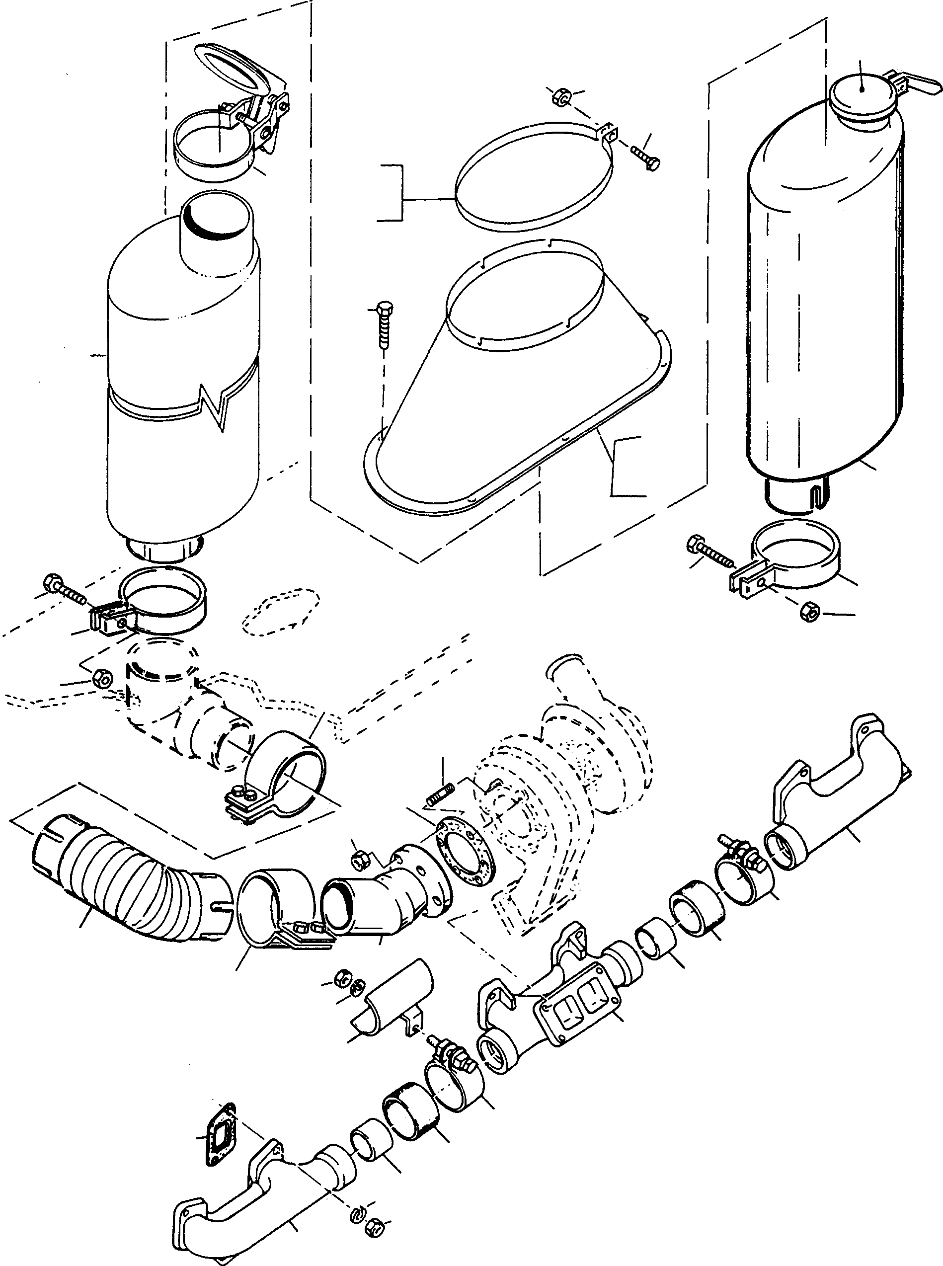 Схема запчастей Komatsu 70E - ВЫПУСКН. СИСТЕМА ДВИГАТЕЛЬ, АКСЕССУАРЫ И ЭЛЕКТРИЧ. СИСТЕМА