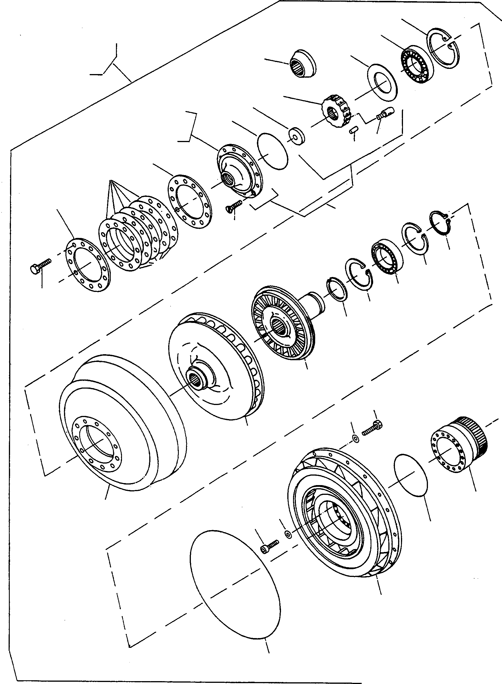 Схема запчастей Komatsu 70E - ГИДРОТРАНСФОРМАТОР ТРАНСМИССИЯ И ЗАДН. МОСТ