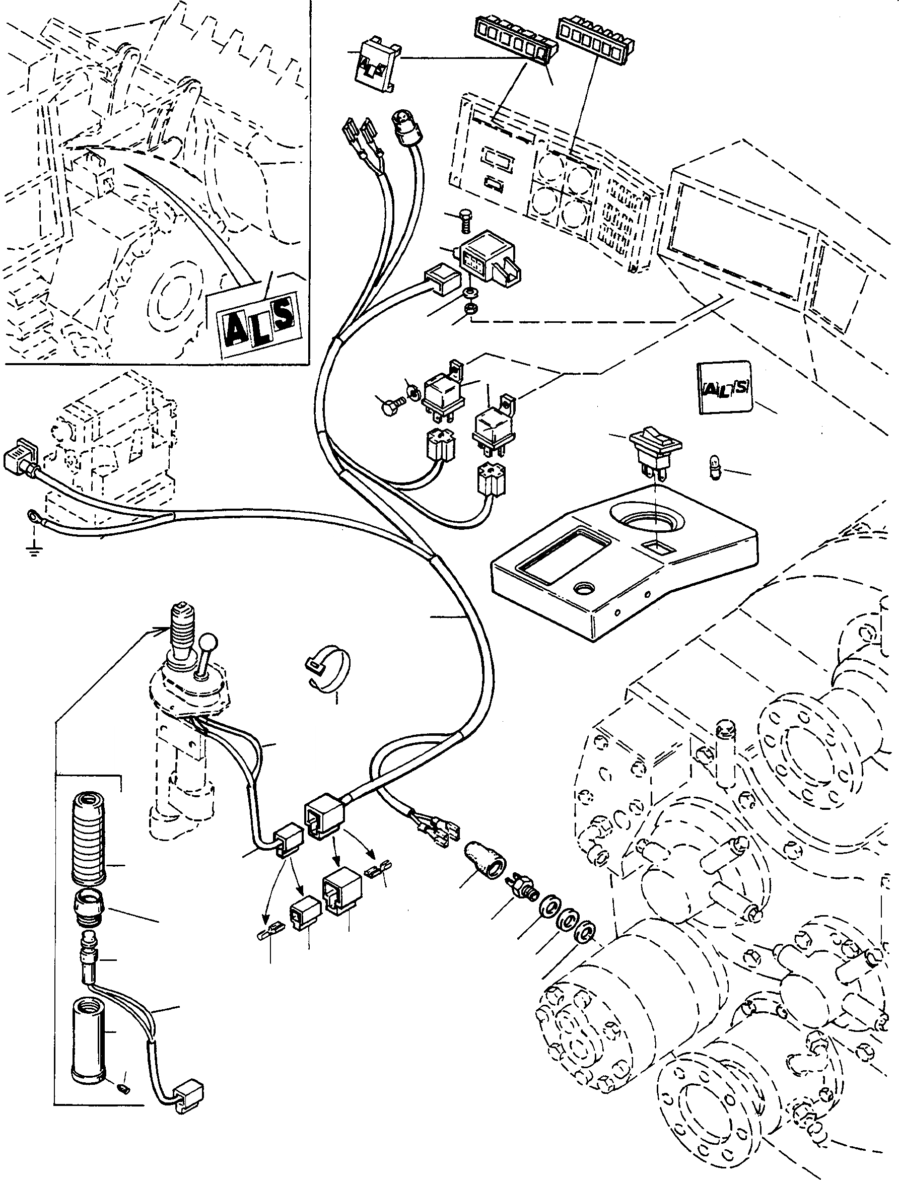 Схема запчастей Komatsu 70E - A.L.S. ЭЛЕКТР. ОБОРУД-Е ОБОРУД-Е