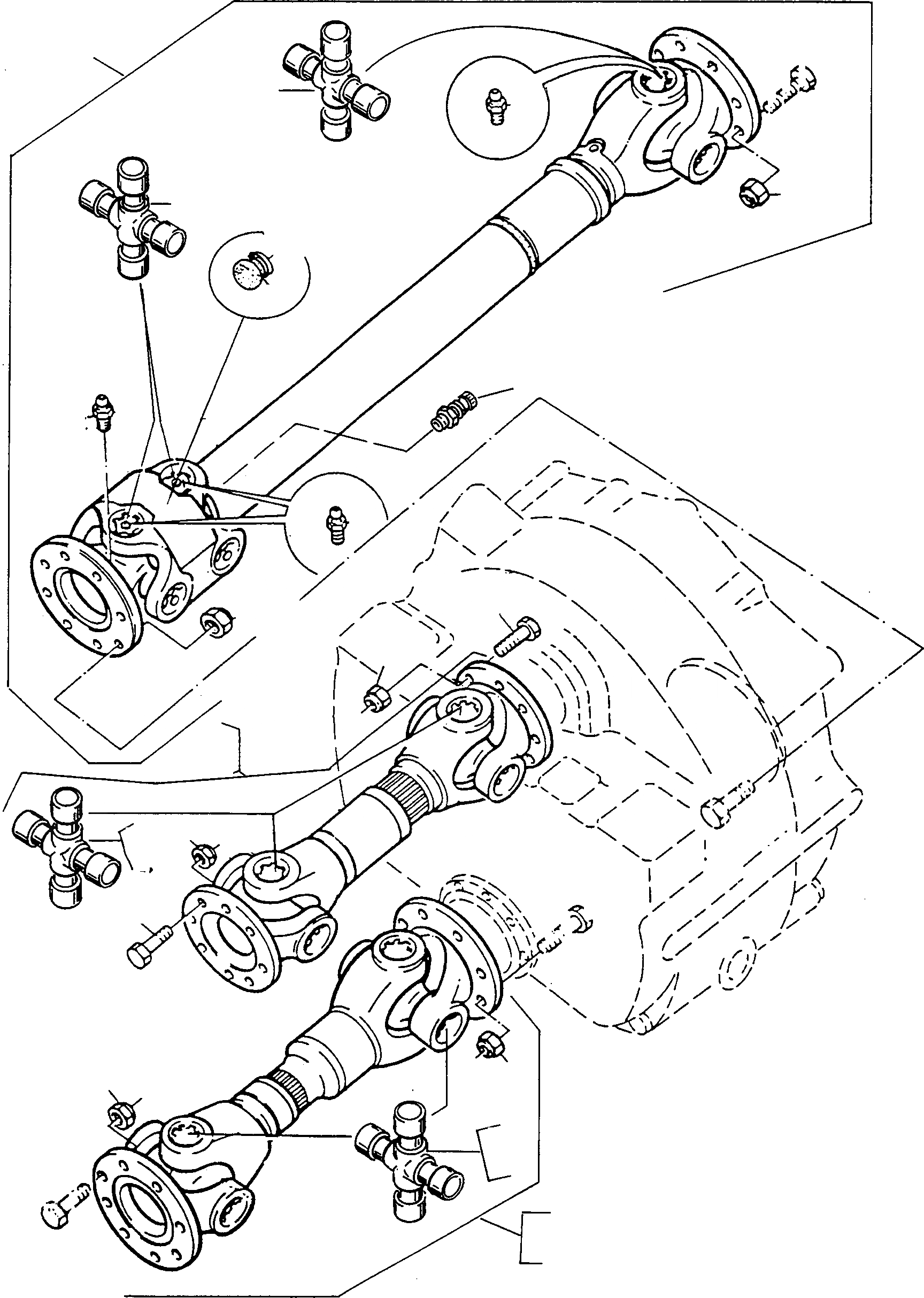 Схема запчастей Komatsu 70E - КРЕСТОВИНАS ТРАНСМИССИЯ И ЗАДН. МОСТ