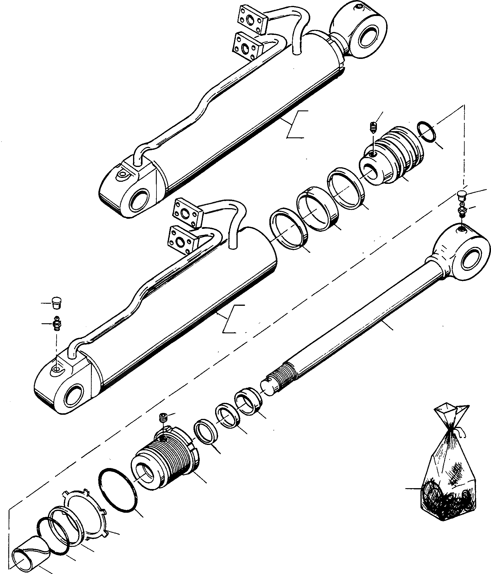 Схема запчастей Komatsu 70E - ЦИЛИНДР КОВША ГИДРАВЛИКА
