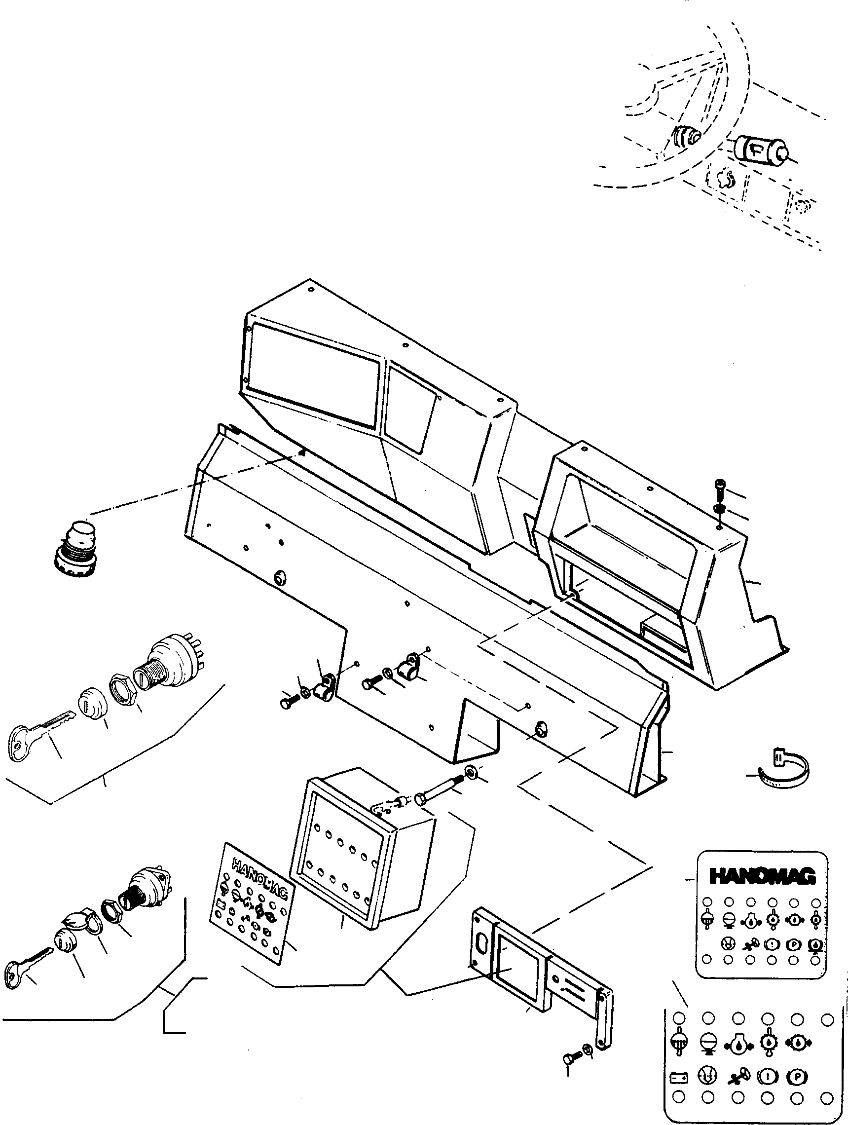 Схема запчастей Komatsu 70E - ПАНЕЛЬ ПРИБОРОВ И ATTACHING ЧАСТИ ДВИГАТЕЛЬ, АКСЕССУАРЫ И ЭЛЕКТРИЧ. СИСТЕМА