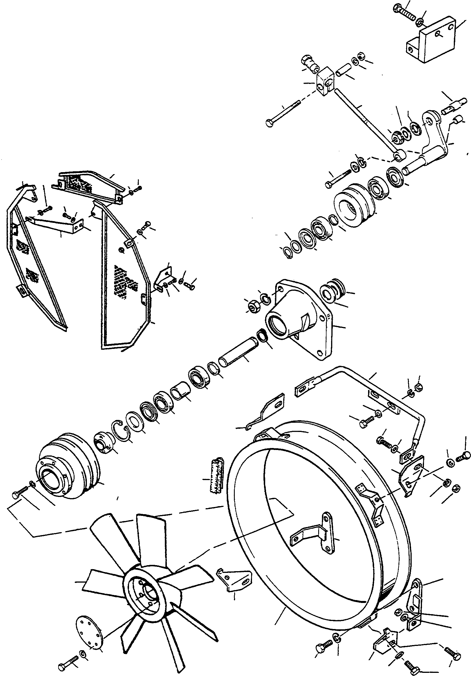 Схема запчастей Komatsu 70E - ВЕНТИЛЯТОР, НАТЯЖИТЕЛЬ РЕМНЯ ДВИГАТЕЛЬ, АКСЕССУАРЫ И ЭЛЕКТРИЧ. СИСТЕМА