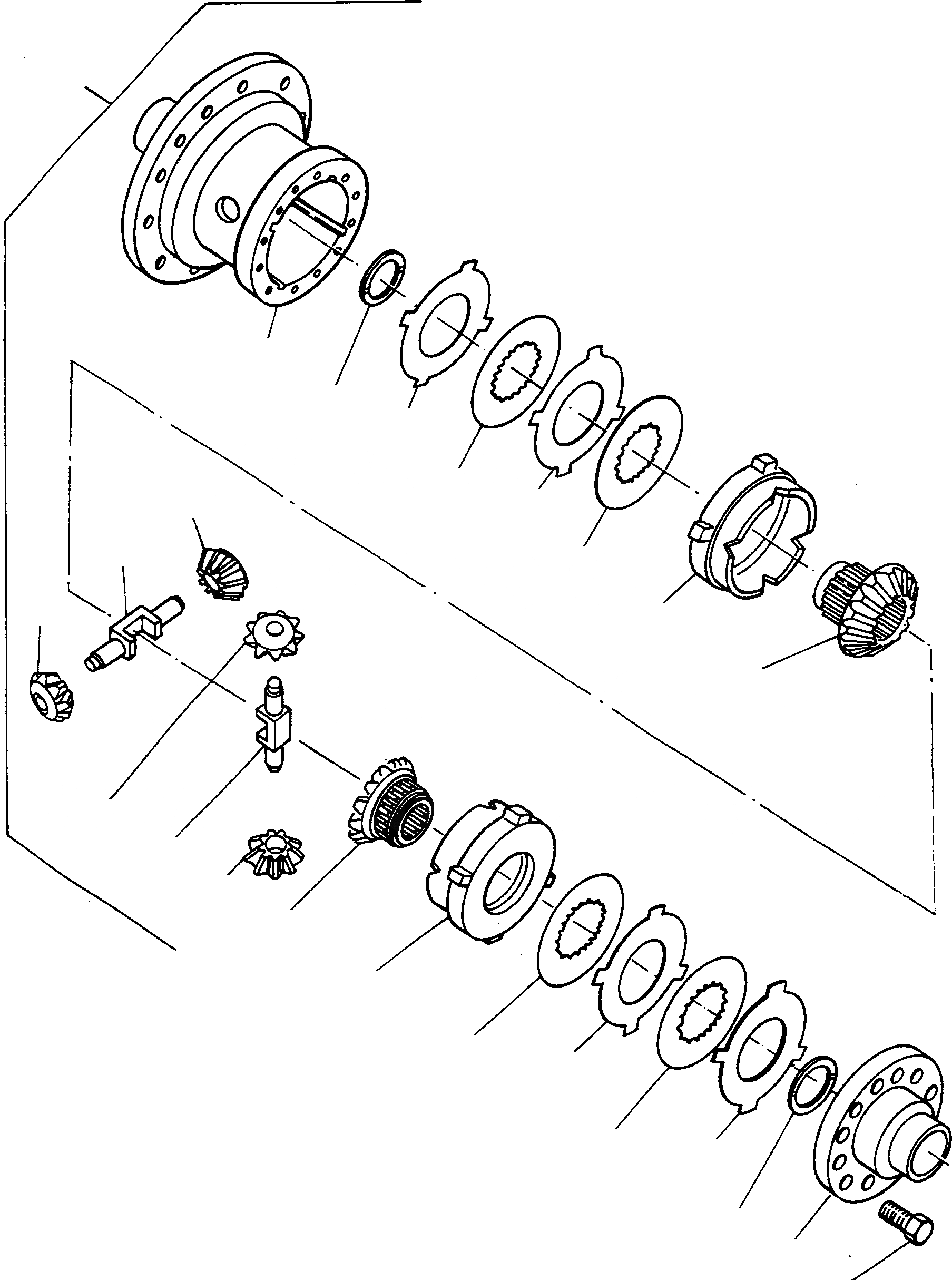 Схема запчастей Komatsu 77C - ДИФФЕРЕНЦ., ЗАДН. МОСТ ТРАНСМИССИЯ И ЗАДН. МОСТ
