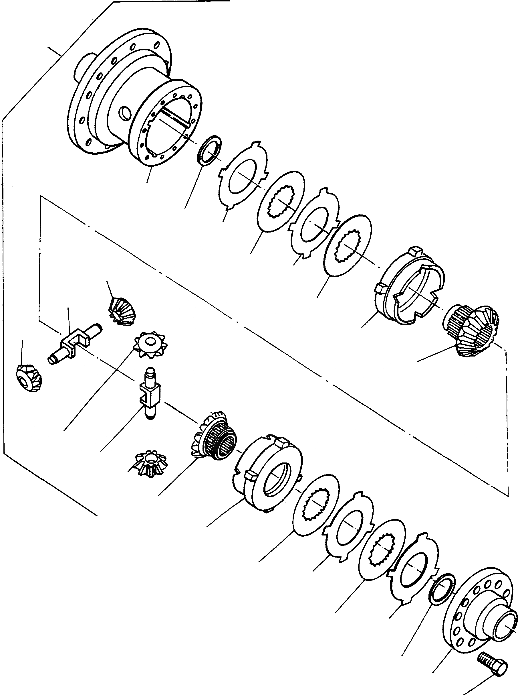 Схема запчастей Komatsu 77C - ДИФФЕРЕНЦ., ЗАДН. МОСТ ТРАНСМИССИЯ И ЗАДН. МОСТ