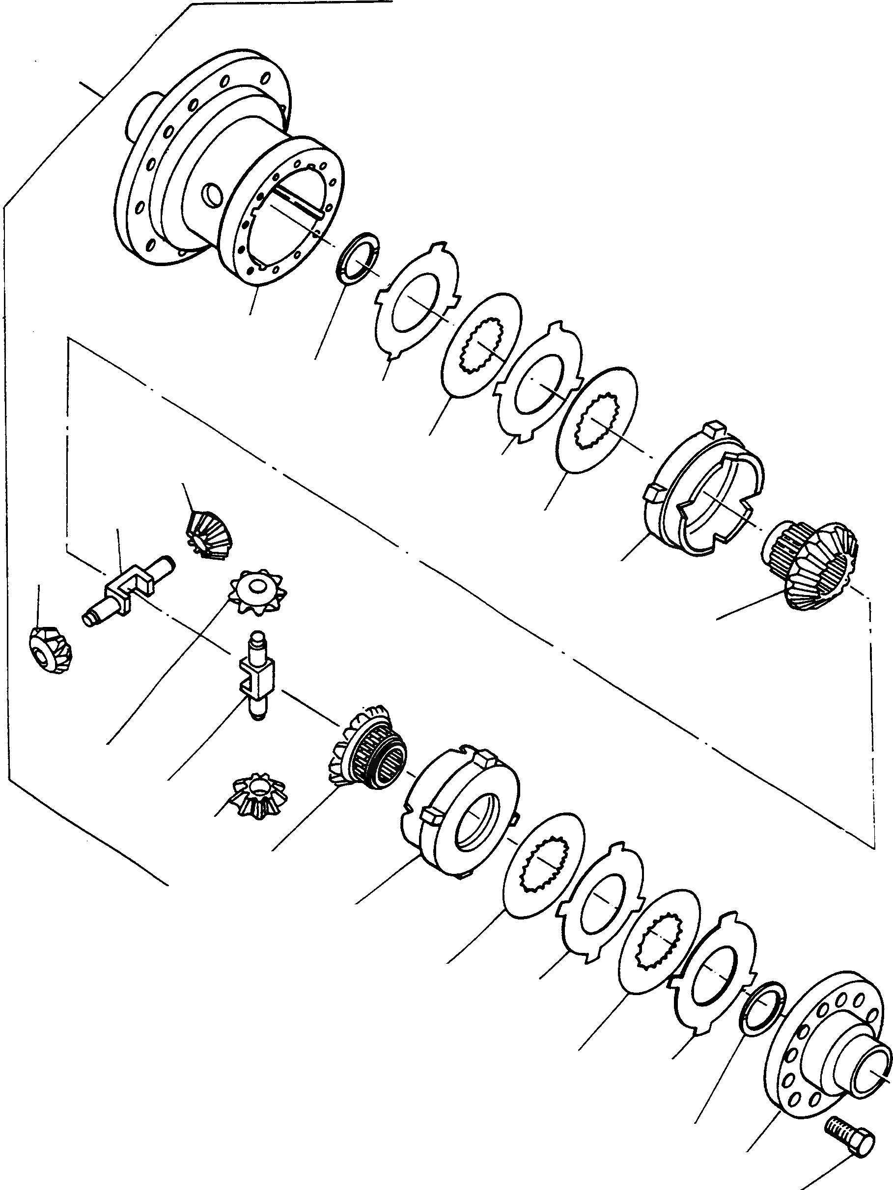 Схема запчастей Komatsu 77C - ДИФФЕРЕНЦ., ЗАДН. МОСТ ТРАНСМИССИЯ И ЗАДН. МОСТ
