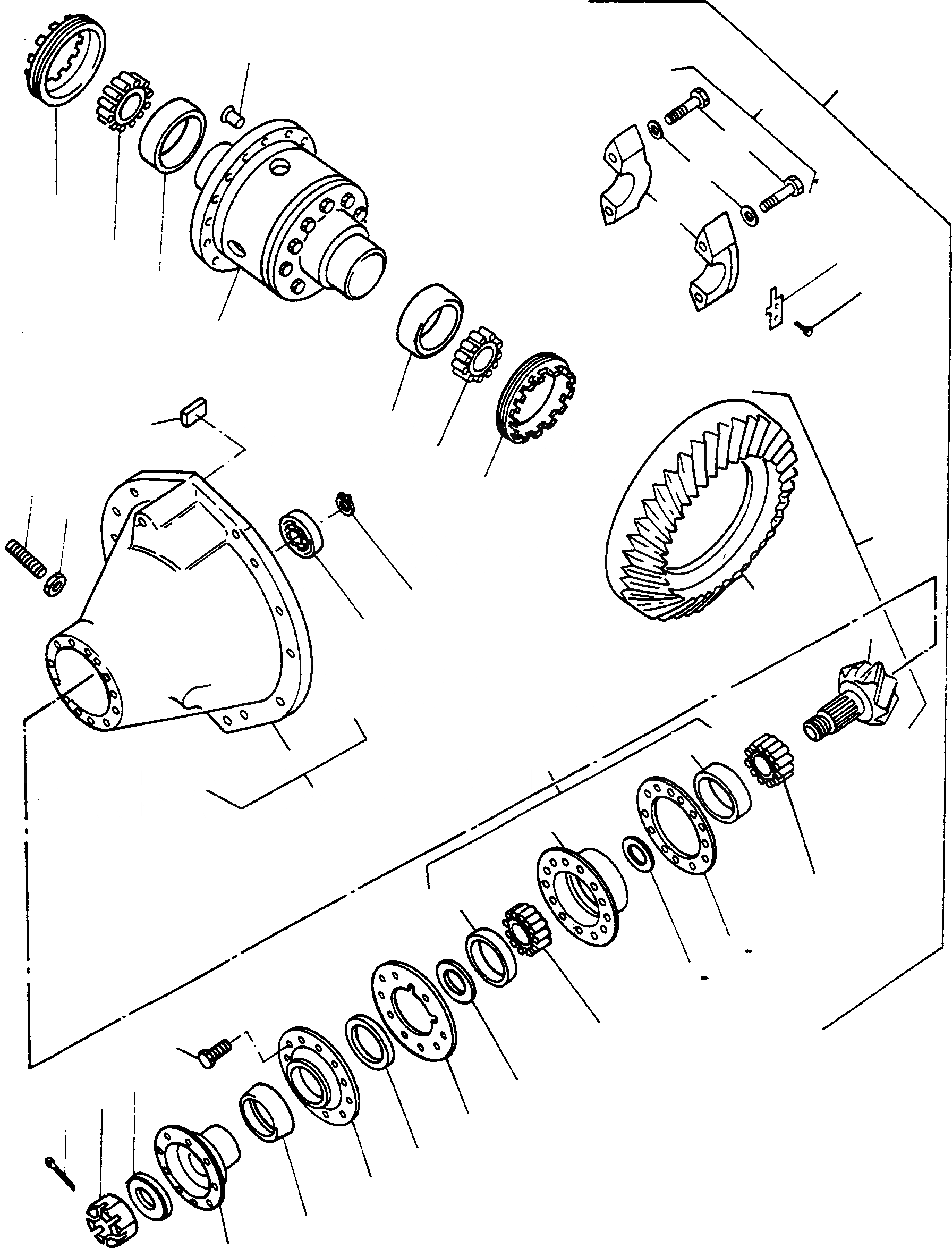 Схема запчастей Komatsu 77C - МОСТ INSERT, ЗАДН. МОСТ ТРАНСМИССИЯ И ЗАДН. МОСТ