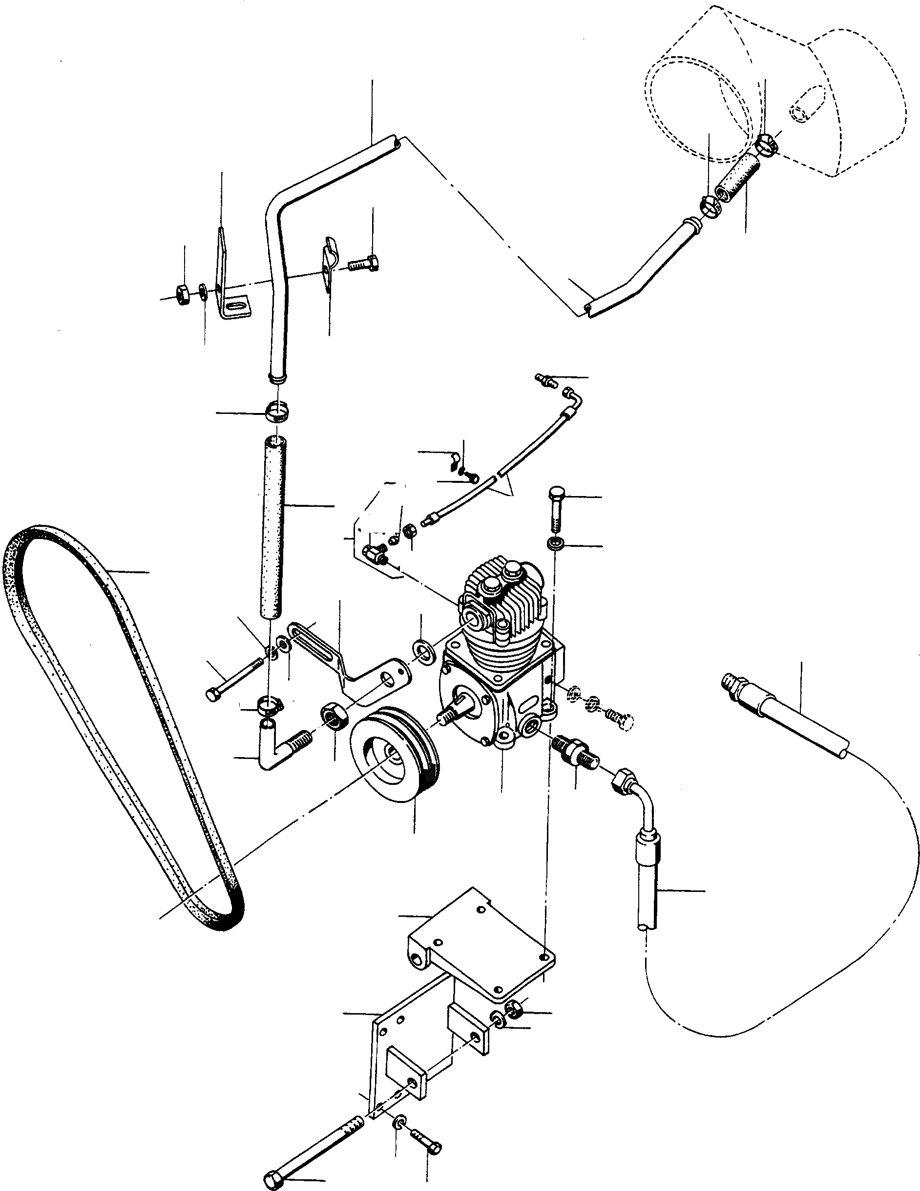 Схема запчастей Komatsu 77C - КОМПРЕССОР, ПРИВОД, GM-ДВИГАТЕЛЬ СИСТЕМАУПРАВЛЕНИЯ ПОВОРОТОМ, ПЕРЕДНИЙ МОСТ, ТОРМОЗ. СИСТЕМА