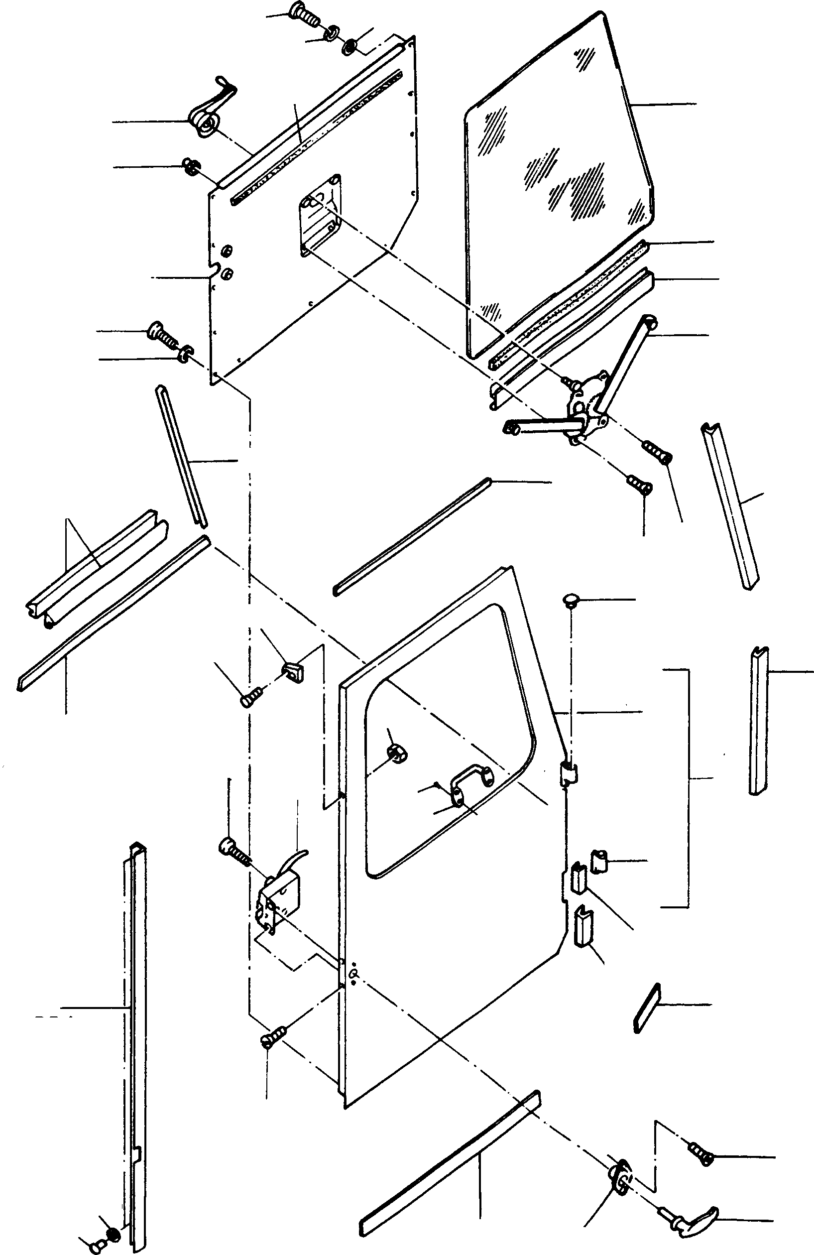 Схема запчастей Komatsu 77C - ПРИВОДRS КАБИНА, ДВЕРЬ ШАССИ И SUPERSTRUCTURE