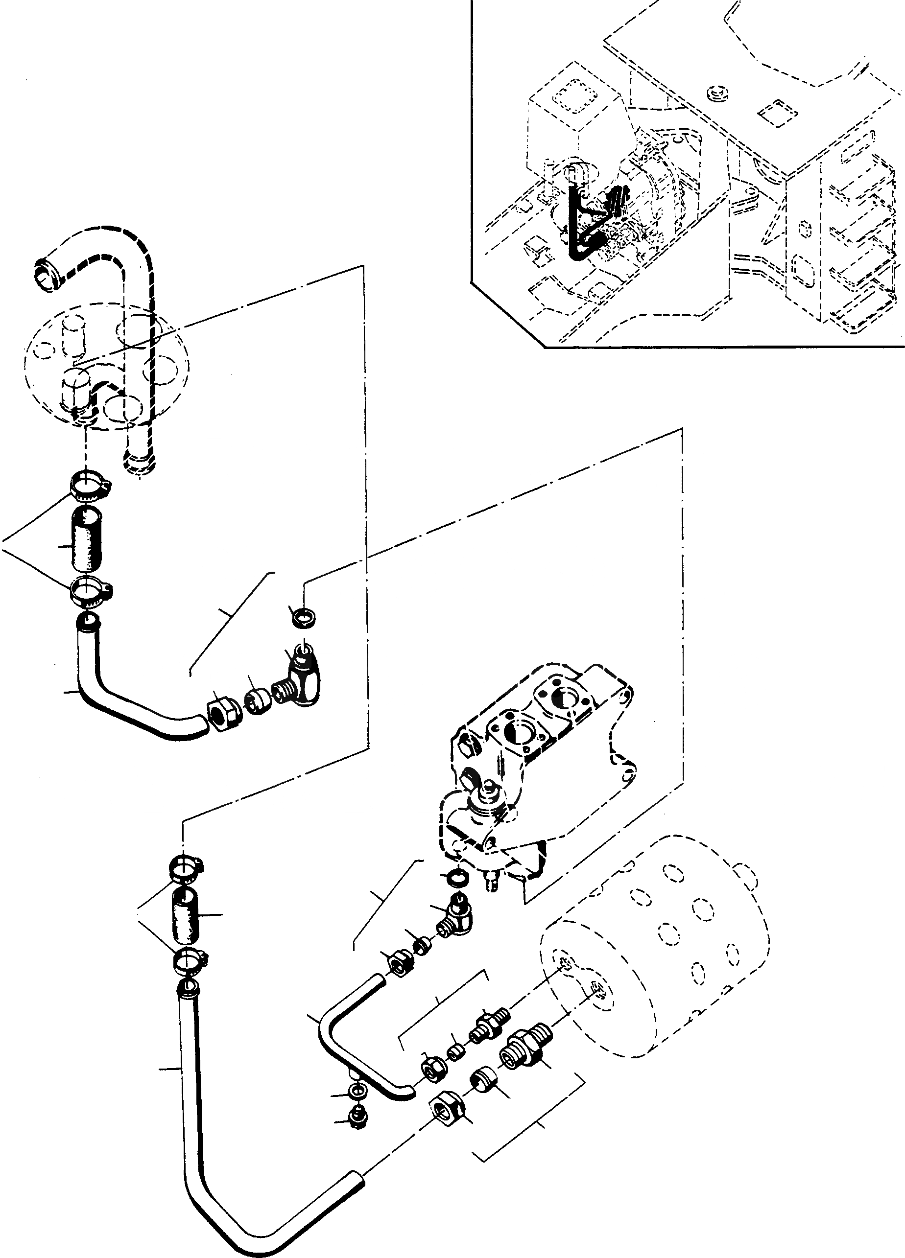 Схема запчастей Komatsu 77C - ЭКСТРЕНН. НАСОС РУЛЕВ. УПРАВЛ-Я И ТРУБЫS СИСТЕМАУПРАВЛЕНИЯ ПОВОРОТОМ, ПЕРЕДНИЙ МОСТ, ТОРМОЗ. СИСТЕМА