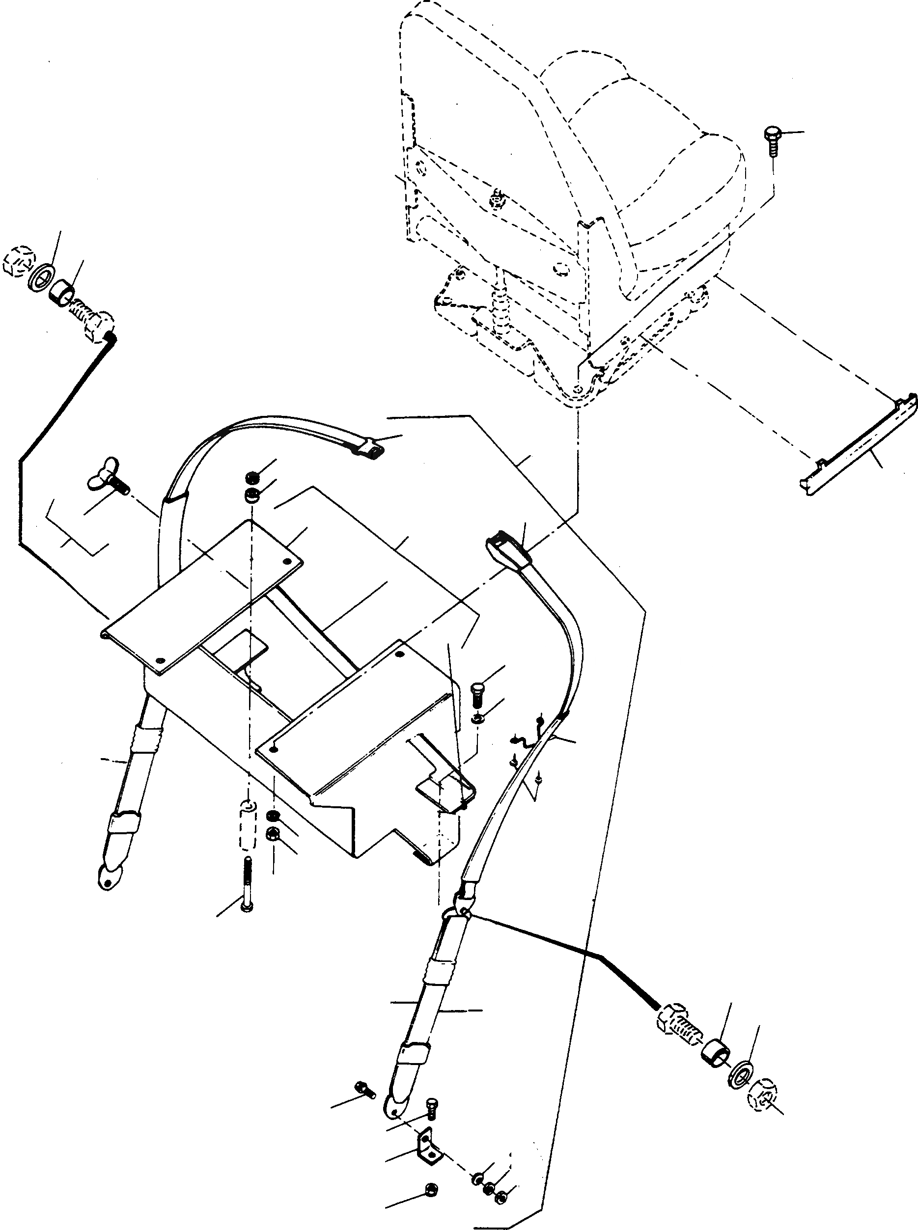 Схема запчастей Komatsu 77C - ПРИВОДRS СИДЕНЬЕ КОРПУС, БЕЗОПАСН. РЕМЕНЬ ШАССИ И SUPERSTRUCTURE