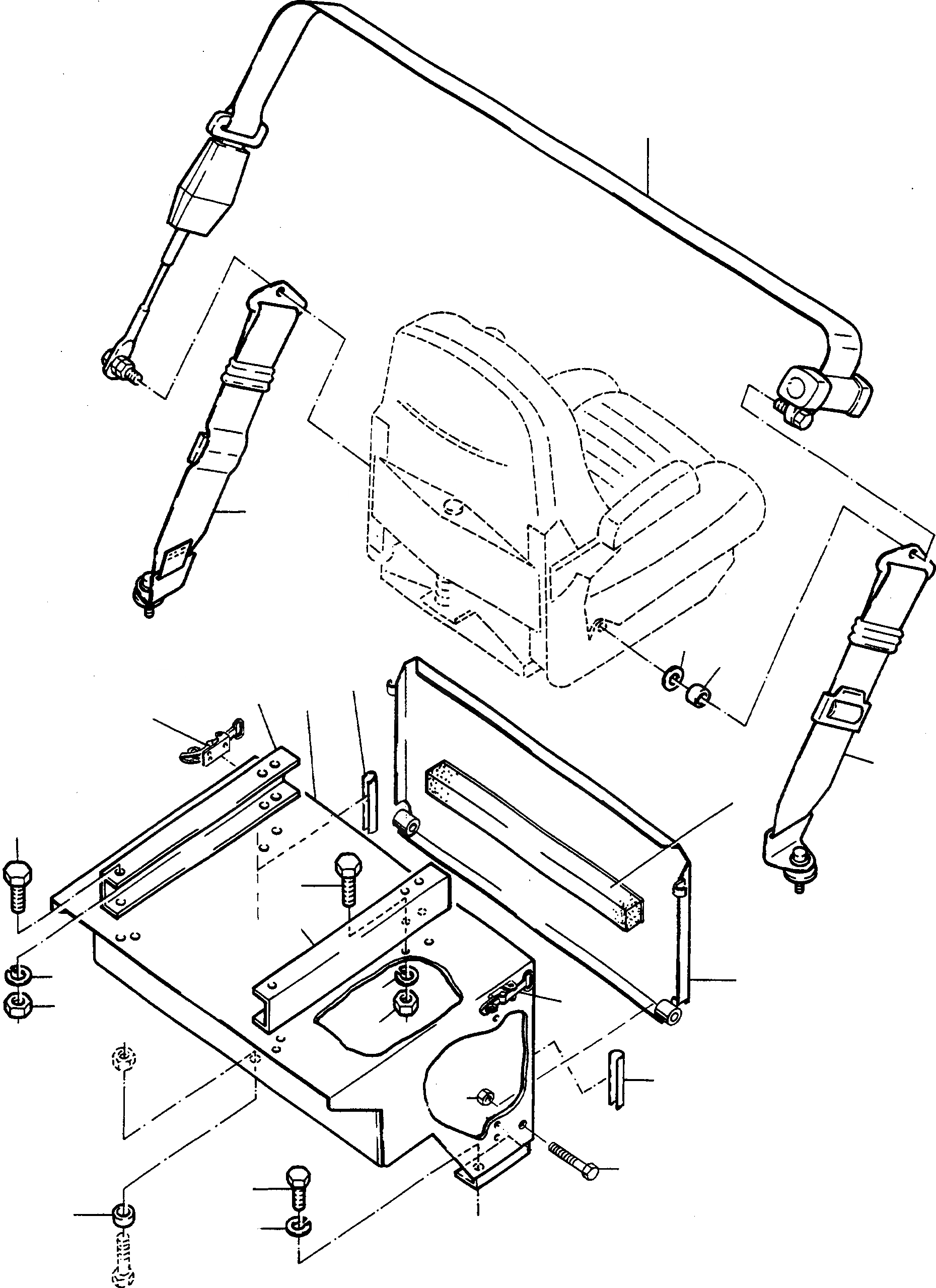 Схема запчастей Komatsu 77C - ПРИВОДRS СИДЕНЬЕ КОРПУС, БЕЗОПАСН. РЕМЕНЬ ШАССИ И SUPERSTRUCTURE