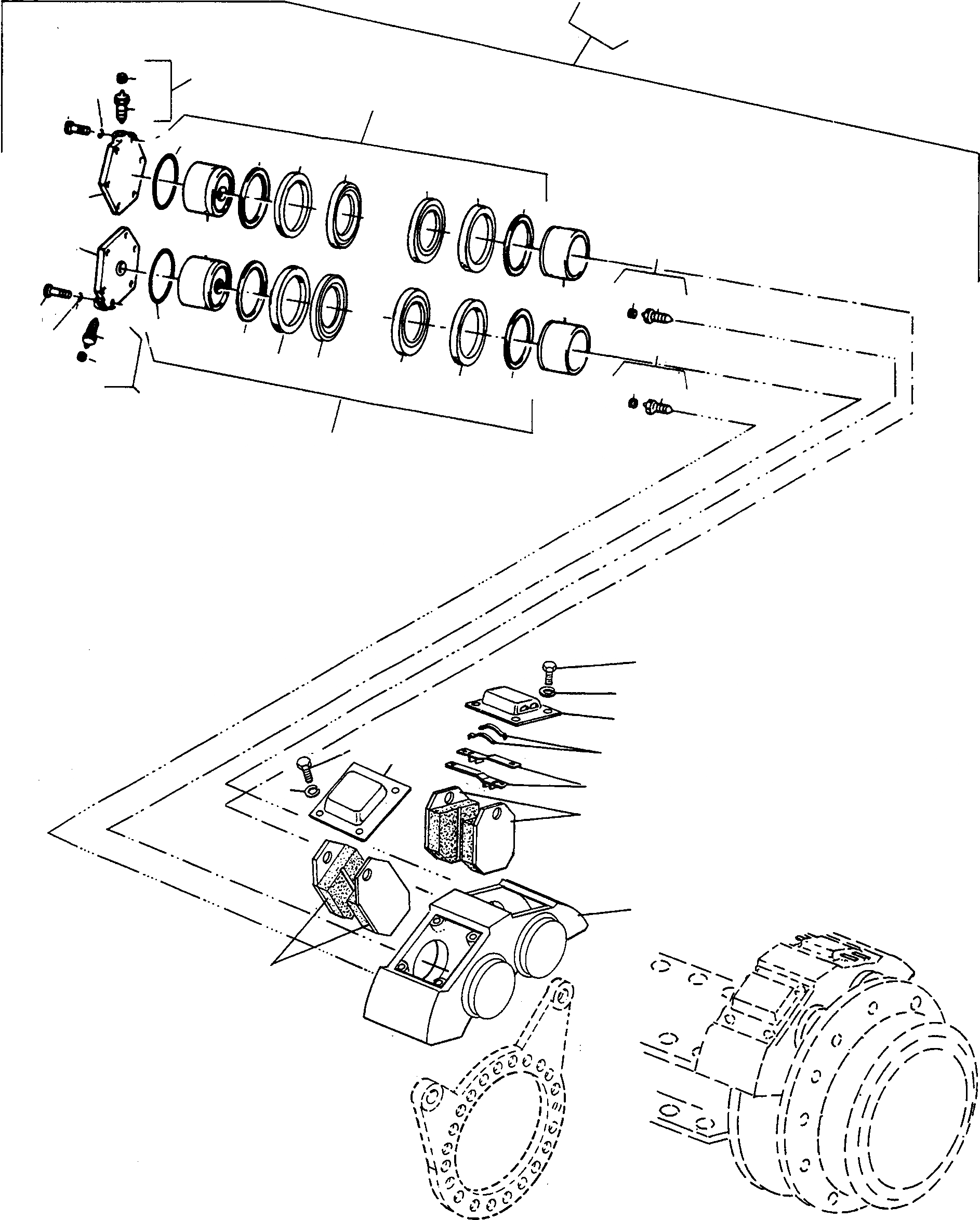 Схема запчастей Komatsu 77C - ЗАДН. МОСТ, ТОРМОЗ., DISC ТОРМОЗ. ТРАНСМИССИЯ И ЗАДН. МОСТ