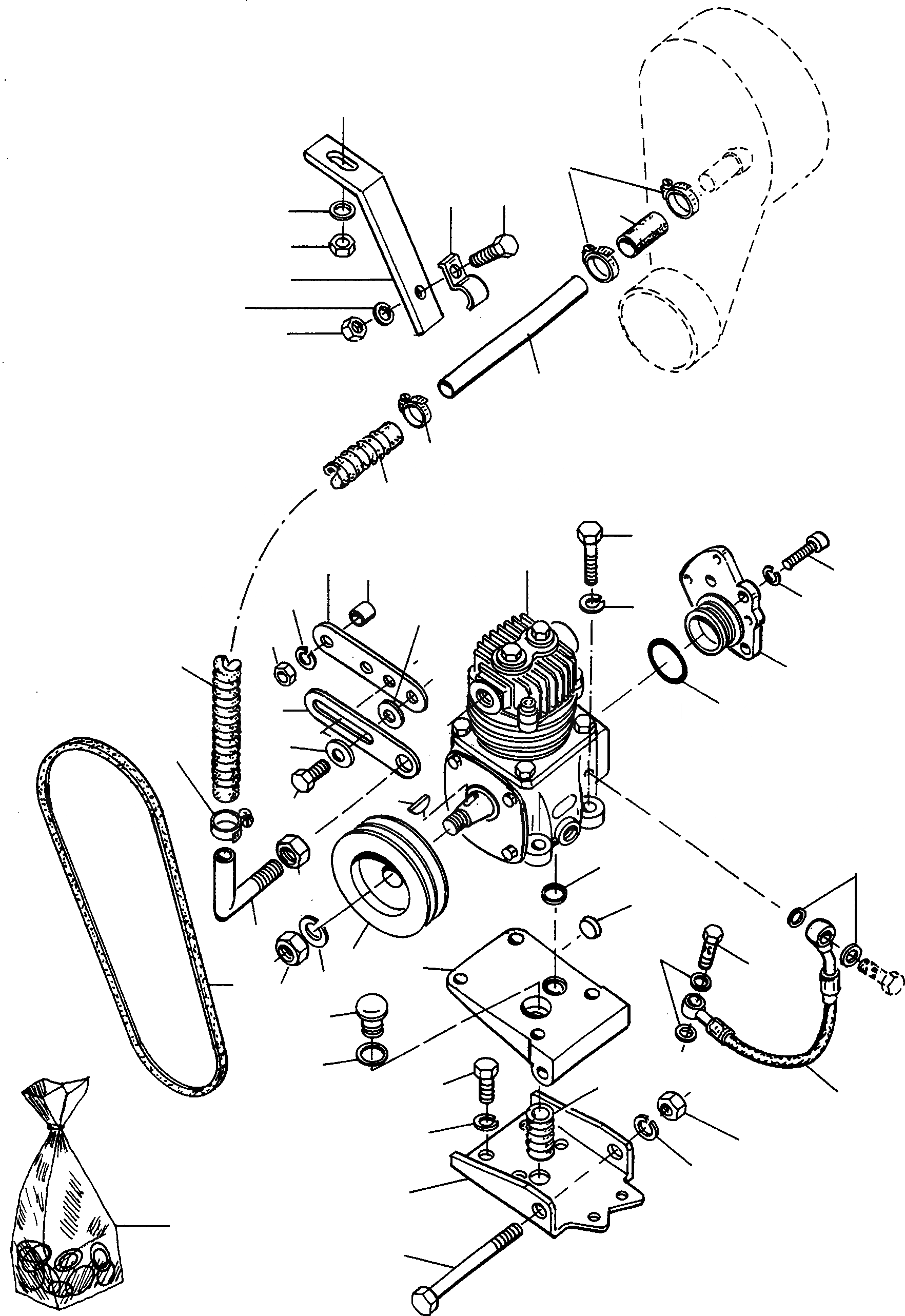 Схема запчастей Komatsu 77C - КОМПРЕССОР, ПРИВОД, DISC ТОРМОЗ. СИСТЕМАУПРАВЛЕНИЯ ПОВОРОТОМ, ПЕРЕДНИЙ МОСТ, ТОРМОЗ. СИСТЕМА