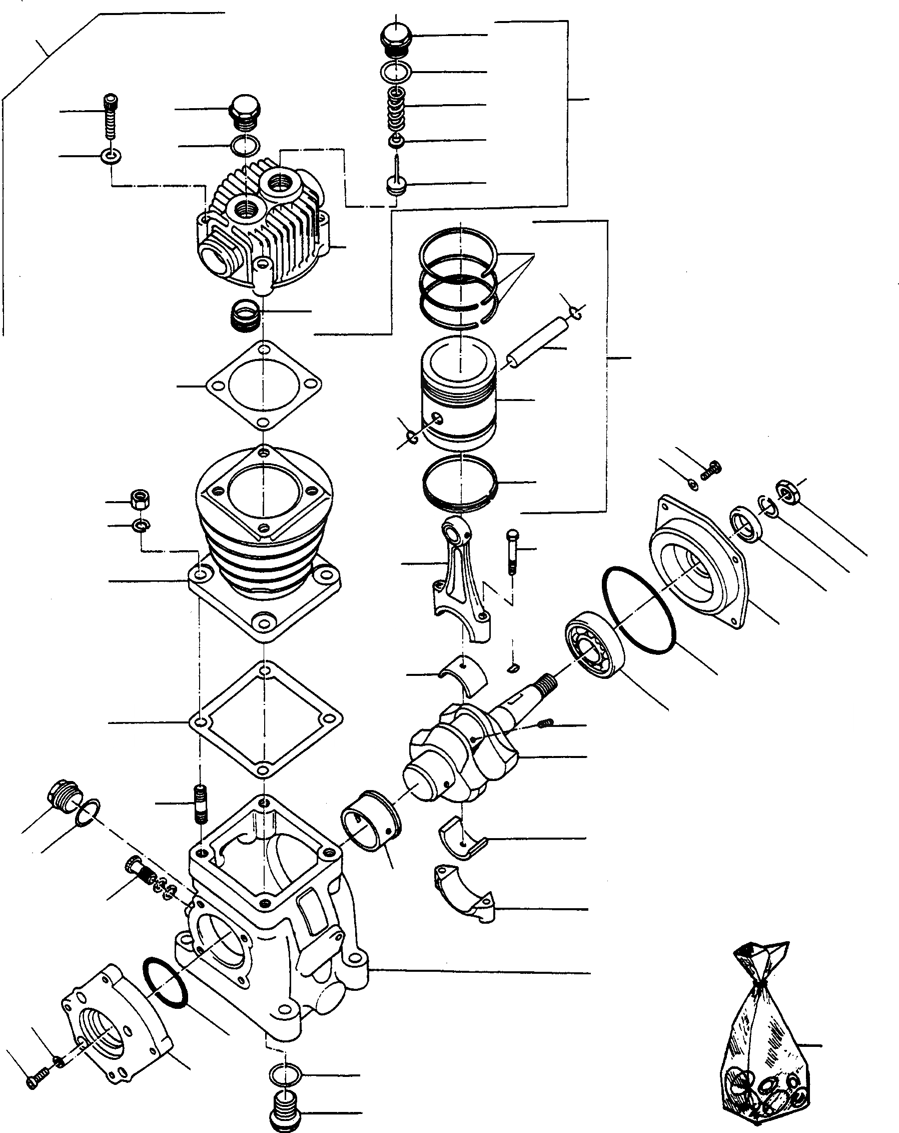 Схема запчастей Komatsu 77C - КОМПРЕССОР СИСТЕМАУПРАВЛЕНИЯ ПОВОРОТОМ, ПЕРЕДНИЙ МОСТ, ТОРМОЗ. СИСТЕМА