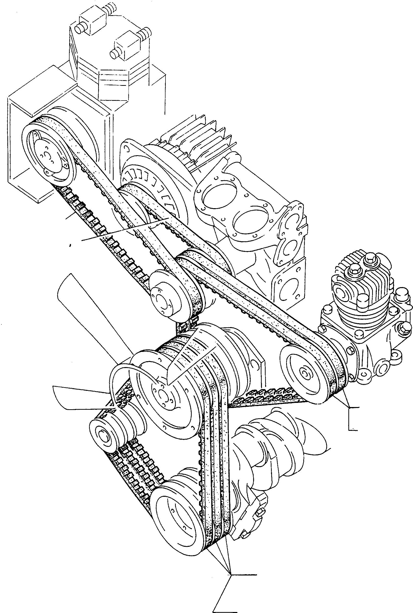 Схема запчастей Komatsu 77C - V-РЕМЕНЬ ARRANGEMENT, HANOMAG- ДВИГАТЕЛЬ ДВИГАТЕЛЬ, АКСЕССУАРЫ И ЭЛЕКТРИЧ. СИСТЕМА
