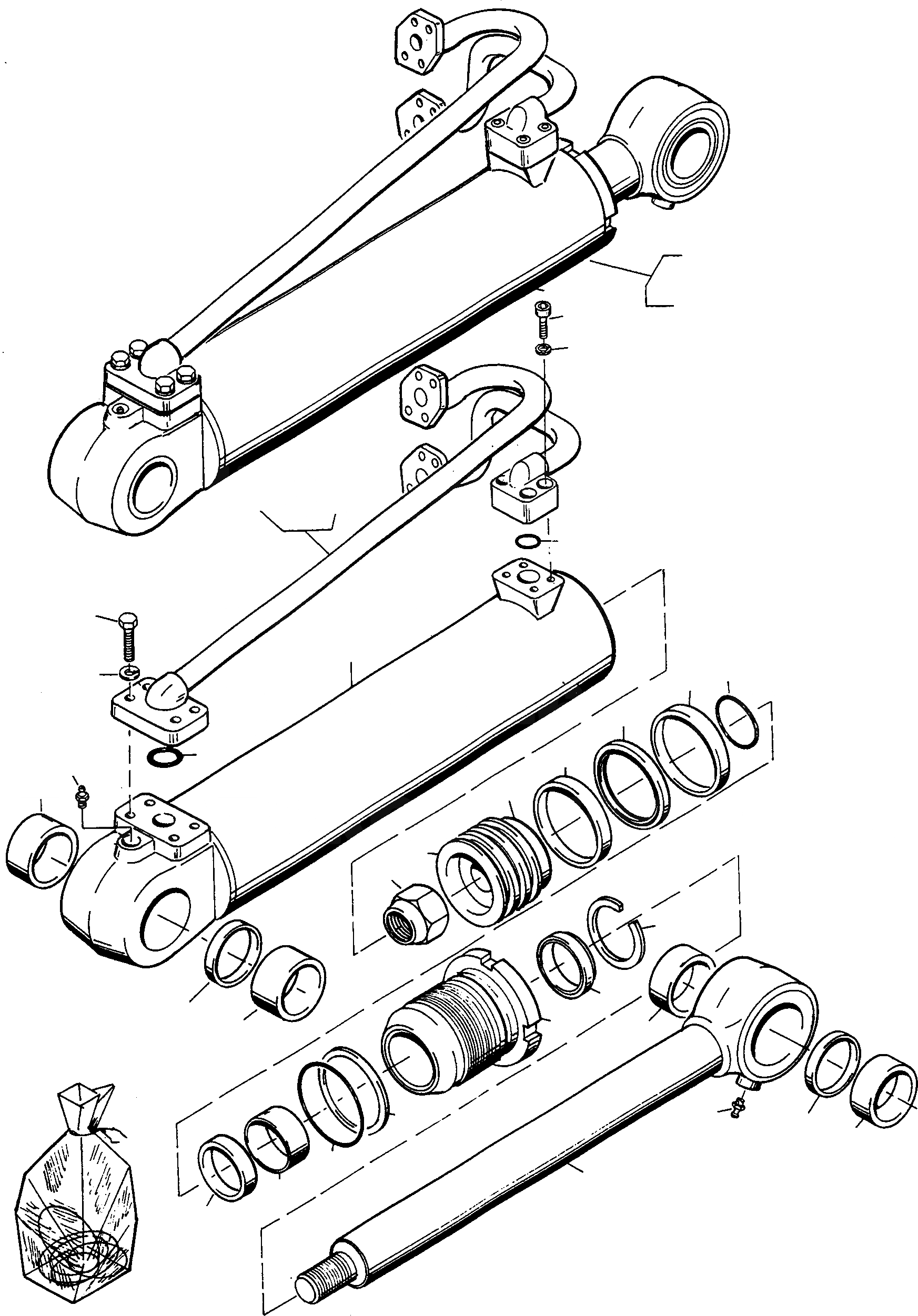 Схема запчастей Komatsu 77C - ЦИЛИНДР КОВША, EXECUTION II ГИДРАВЛИКА