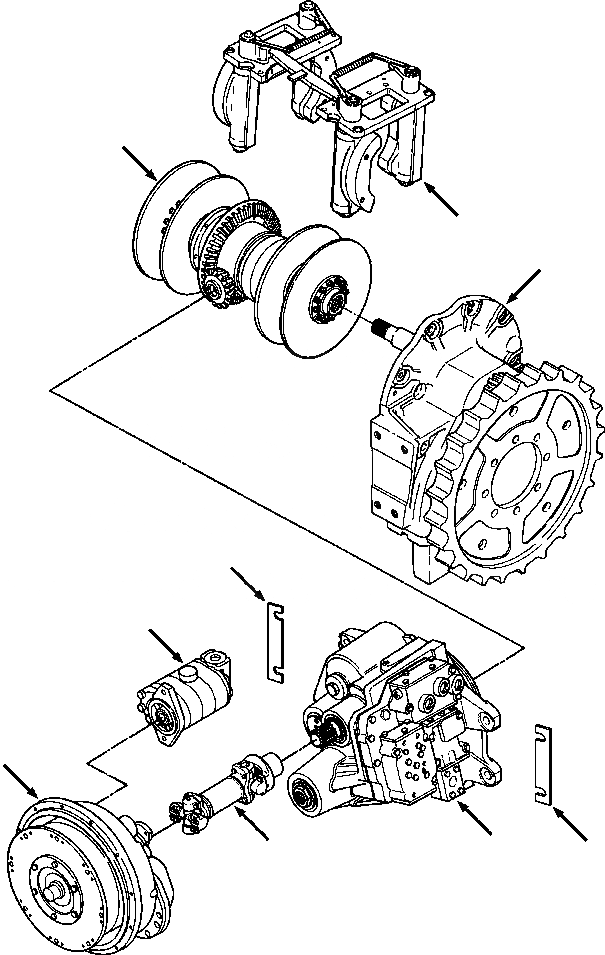 Схема запчастей Komatsu D32E-1 - ПРИВОД ЛИНИЯ ПРИВОД TRAIN