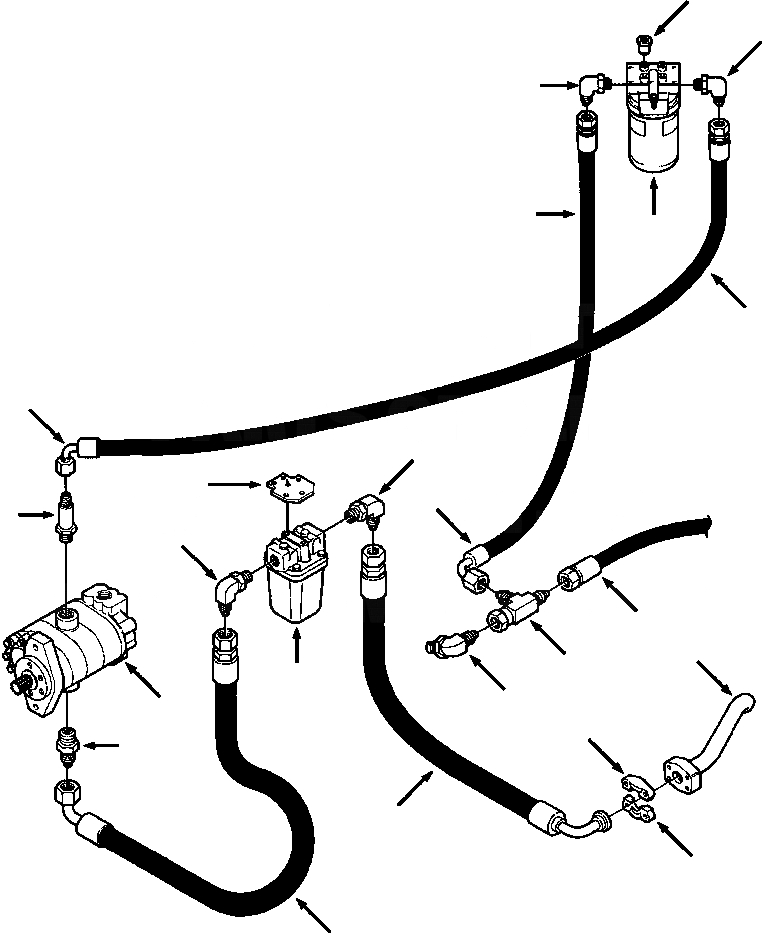Схема запчастей Komatsu D32E-1 - ПРИВОД TRAIN ТРУБЫ РАМА - ФИЛЬТР - НАСОС - ФИЛЬТР. ПРИВОД TRAIN