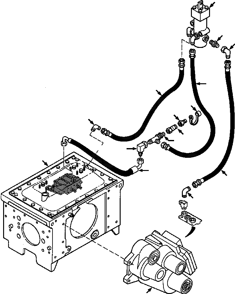 Схема запчастей Komatsu D32E-1 - ПРИВОД TRAIN ТРУБЫ - КАБИНА ROPS ТОРМОЗНОЙ КЛАПАН ЛИНИИ ПРИВОД TRAIN