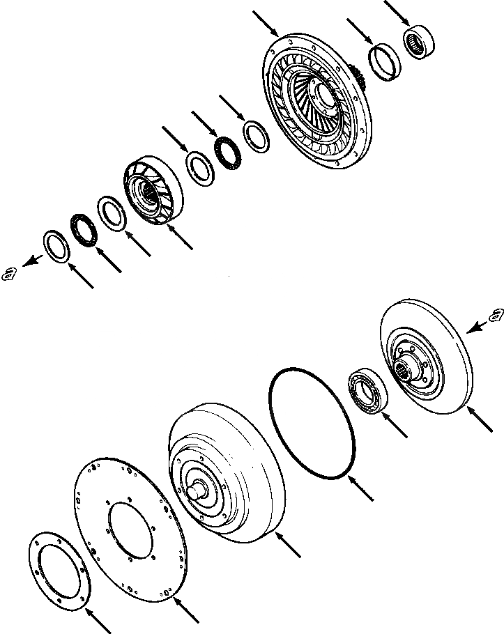 Схема запчастей Komatsu D32E-1 - ГИДРОТРАНСФОРМАТОР CONVERTER ASSEMBLY ПРИВОД TRAIN