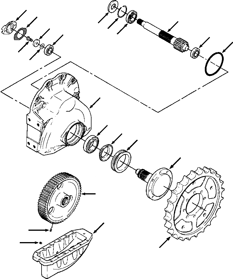 Схема запчастей Komatsu D32E-1 - КОНЕЧНАЯ ПЕРЕДАЧА DE- ПРИВОД TRAIN