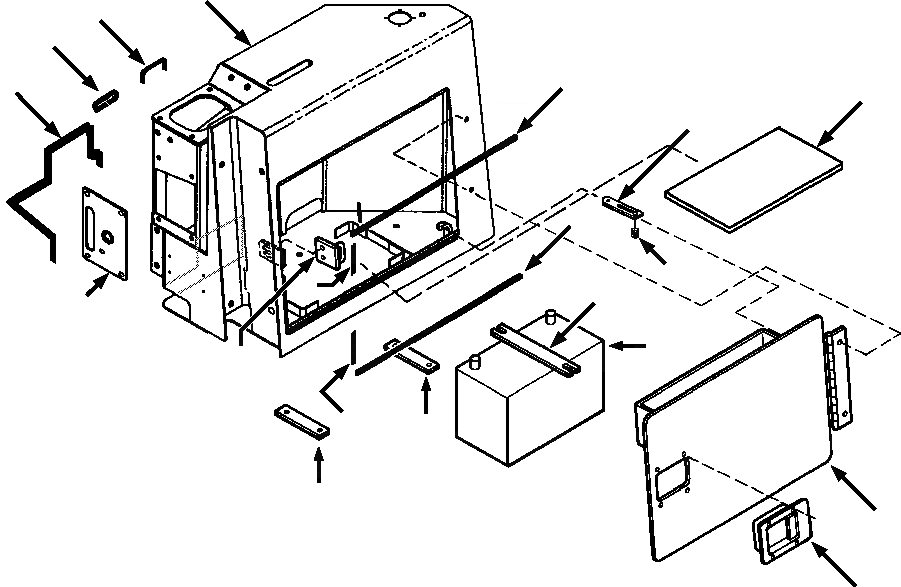 Схема запчастей Komatsu D32E-1 - АККУМУЛЯТОР И КРЕПЛЕНИЕ КАБИНА ROPS ЭЛЕКТР.