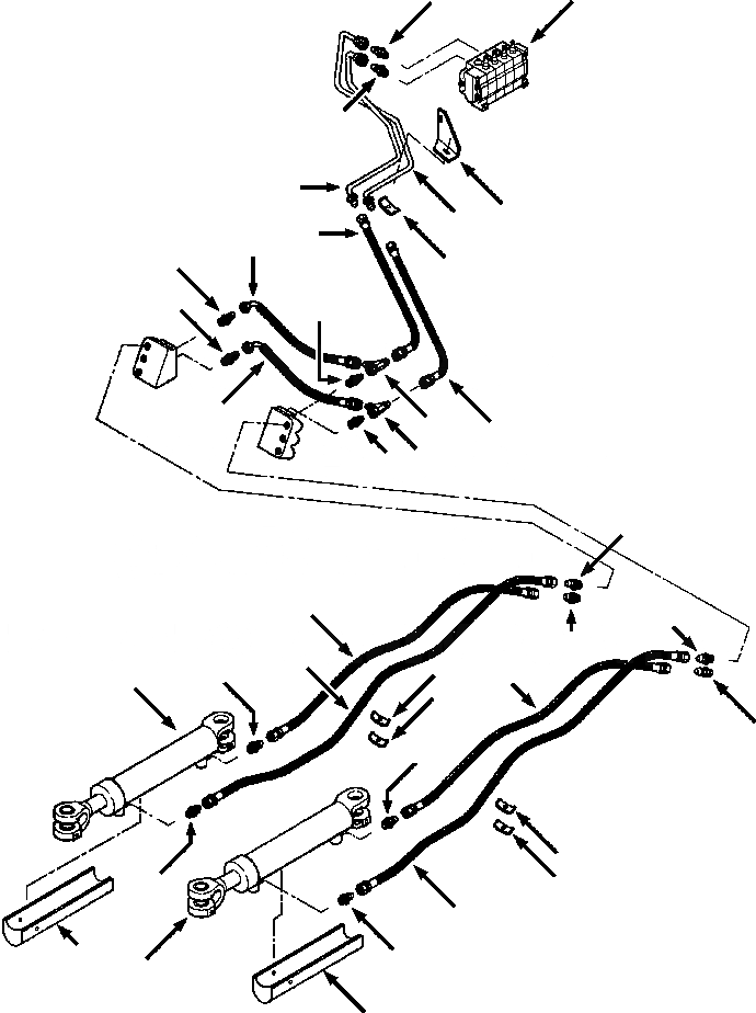 Схема запчастей Komatsu D32E-1 - ГИДРОЛИНИЯ - DE- ОТВАЛ ANGLE ГИДРАВЛS