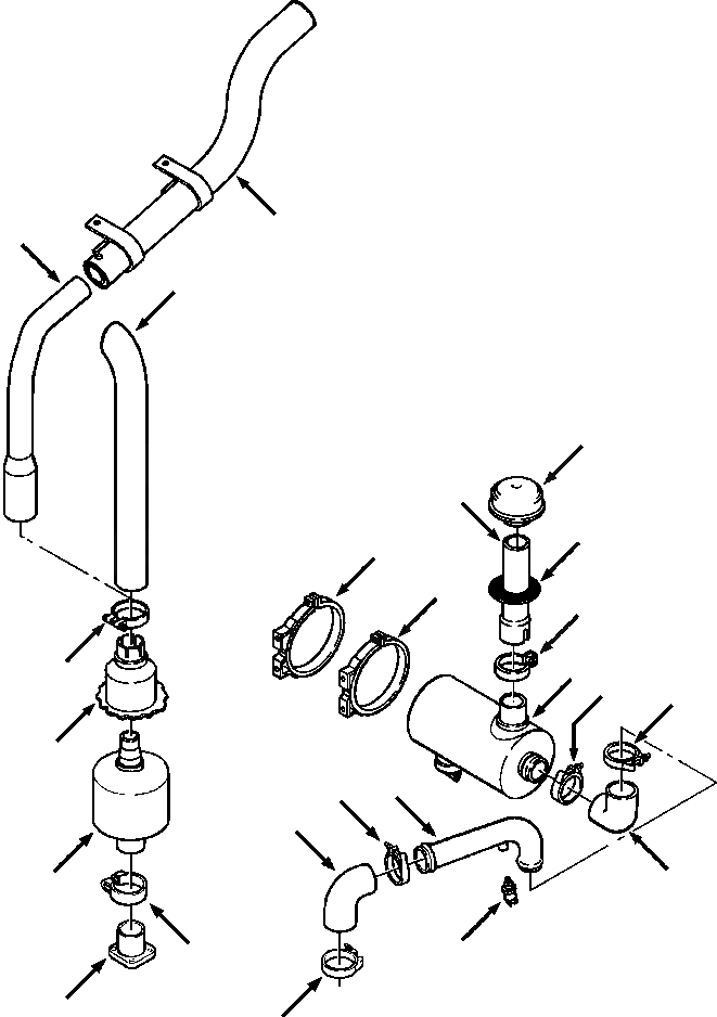 Схема запчастей Komatsu D32E-1 - ВПУСК ВОЗДУХА И ВЫПУСКН. СИСТЕМА POWER