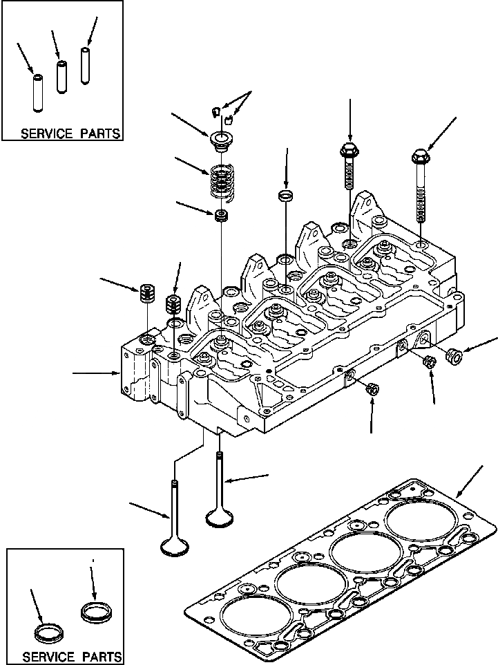 Схема запчастей Komatsu D32E-1 - ГОЛОВКА ЦИЛИНДРОВ POWER