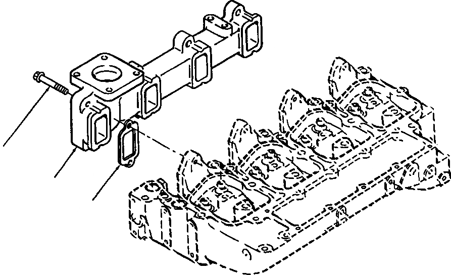 Схема запчастей Komatsu D32E-1A - FIG. A8-AA ВЫПУСКНОЙ КОЛЛЕКТОР ДВИГАТЕЛЬ