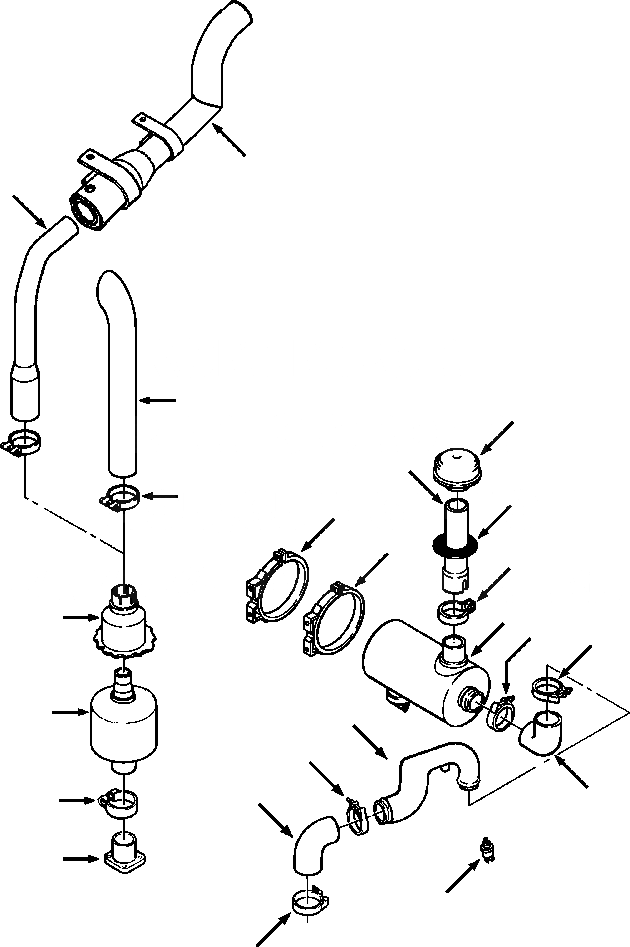 Схема запчастей Komatsu D32E-1A - FIG. B-A ВПУСК ВОЗДУХА И ВЫПУСКН. СИСТЕМА КОМПОНЕНТЫ ДВИГАТЕЛЯ