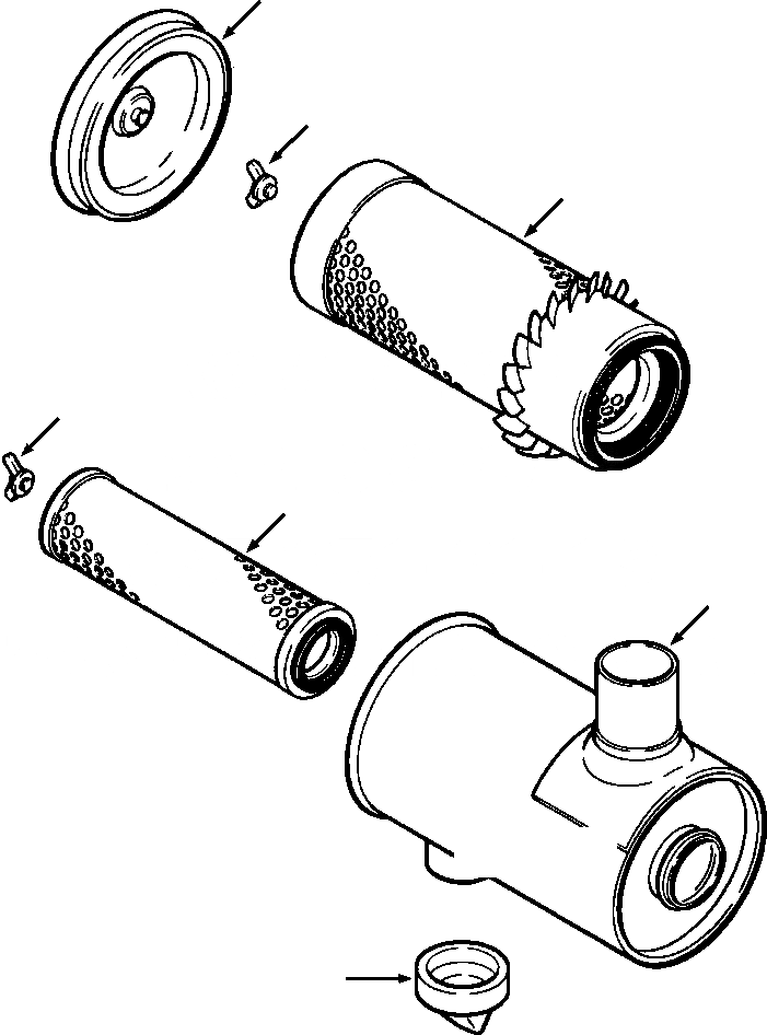 Схема запчастей Komatsu D32E-1A - FIG. B-A ВОЗДУХООЧИСТИТЕЛЬ КОМПОНЕНТЫ ДВИГАТЕЛЯ