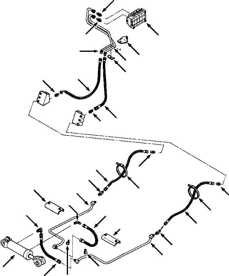 Схема запчастей Komatsu D32E-1A - FIG. H-A ГИДРОЛИНИЯ - DE-A - ПЕРЕКОС. ОТВАЛА ГИДРАВЛИКА