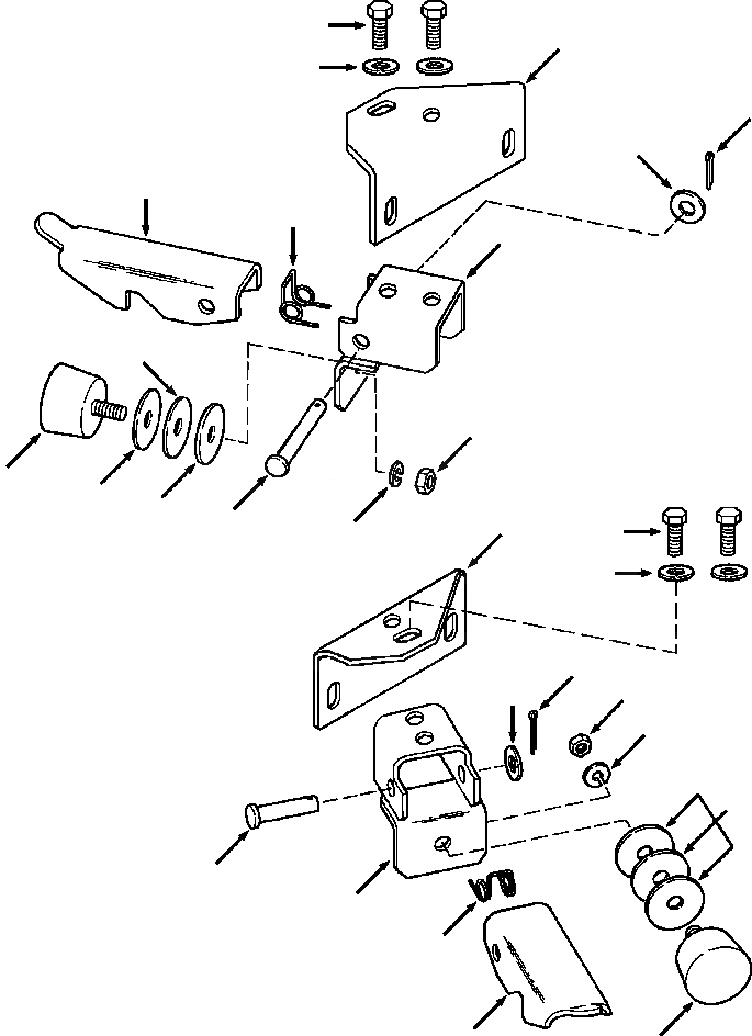 Схема запчастей Komatsu D32E-1A - FIG. K-A7 КАБИНА ROPS - ДВЕРЬ HOLD OPEN LATCHES КАБИНА ОПЕРАТОРА И СИСТЕМА УПРАВЛЕНИЯ