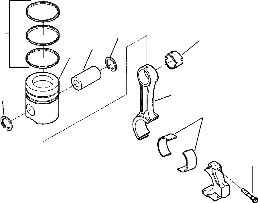 Схема запчастей Komatsu D32E-1 - ШАТУН И ПОРШЕНЬ POWER - DE-
