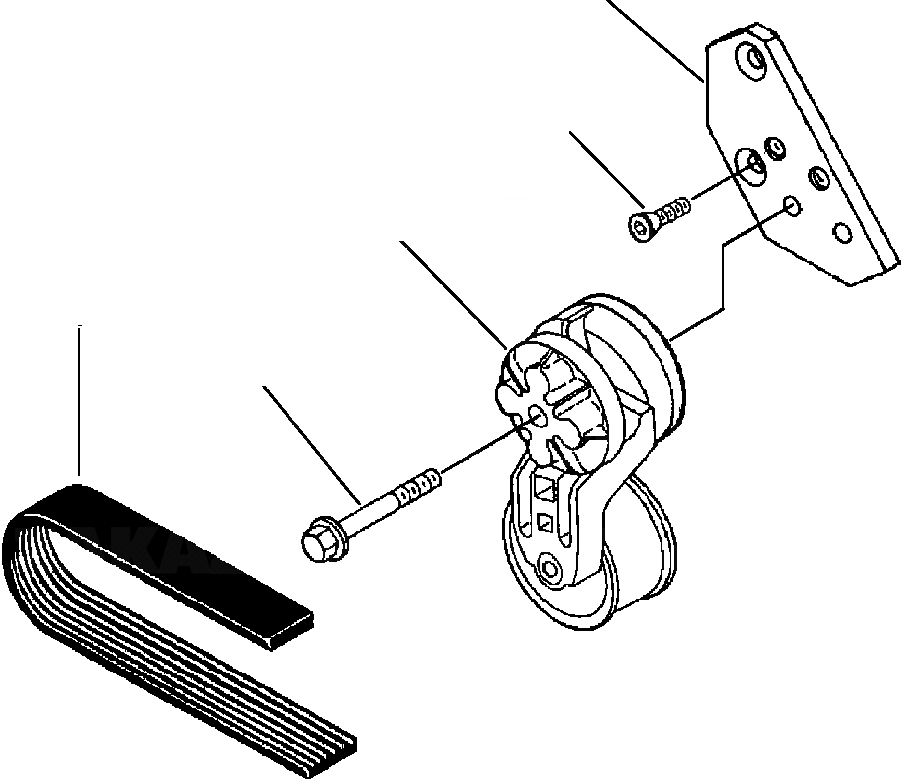 Схема запчастей Komatsu D32E-1 - ГЕНЕРАТОР НАТЯЖИТЕЛЬ РЕМНЯ POWER - DE-