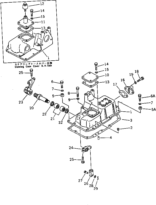 Схема запчастей Komatsu D37P-5A - РУЛЕВ. УПРАВЛЕНИЕ КОРПУС COVER СИЛОВАЯ ПЕРЕДАЧА И КОНЕЧНАЯ ПЕРЕДАЧА