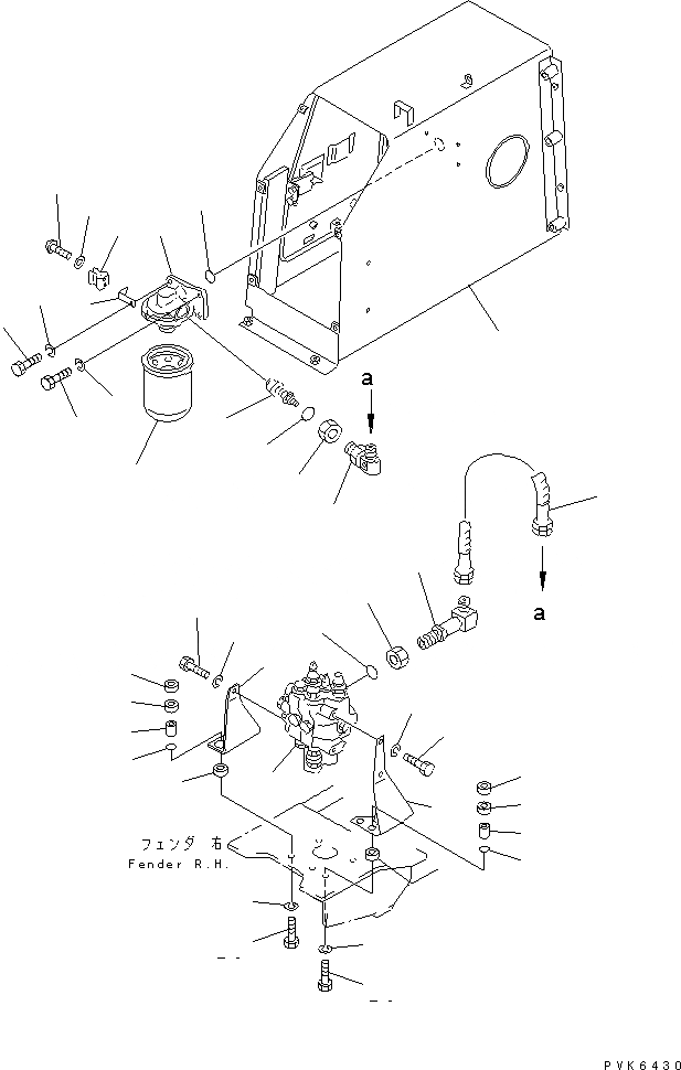 Схема запчастей Komatsu D37P-5A - ГИДР. БАК. AND ФИЛЬТР. (REGULATION OF EC INCLUSION)(№-) ГИДРАВЛИКА