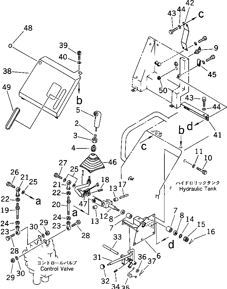 Схема запчастей Komatsu D37P-5A - РЫЧАГ УПРАВЛЕНИЯ РАБОЧИМ ОБОРУДОВАНИЕМ (/) (REGULATION OF ЕС DYNAMIC   NOISE)(№-) КАБИНА ОПЕРАТОРА И СИСТЕМА УПРАВЛЕНИЯ
