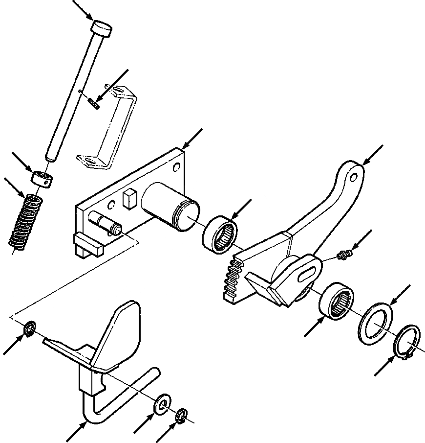 Схема запчастей Komatsu D38E-1 - ТОРМОЗ. ПОДУШКА ТОРМОЗ.S