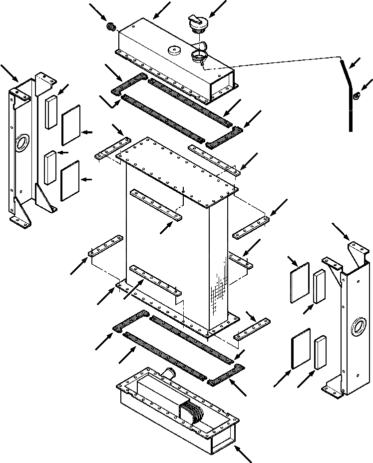 Схема запчастей Komatsu D38E-1 - РАДИАТОР ОХЛАЖД-Е