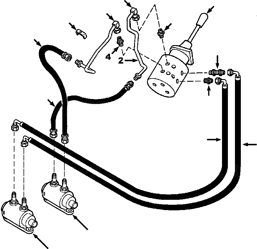 Схема запчастей Komatsu D38E-1 - ПРИВОД TRAIN ТРУБЫ - КАБИНА ROPS ЛИНИЯ КЛАПАНА РУЛ. УПР-ЯS ПРИВОД TRAIN