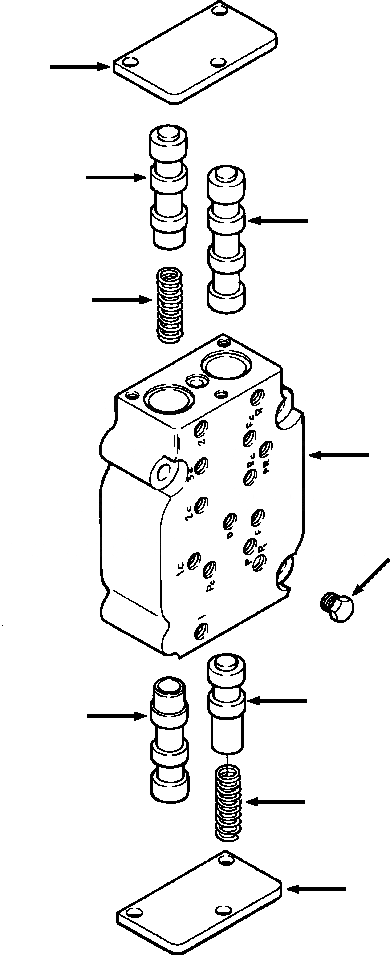 Схема запчастей Komatsu D38E-1 - ТРАНСМИССИЯ RANGE КЛАПАН СЕЛЕКТОРА ПРИВОД TRAIN