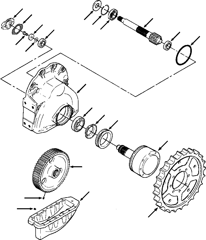 Схема запчастей Komatsu D38E-1 - КОНЕЧНАЯ ПЕРЕДАЧА D8P- ПРИВОД TRAIN