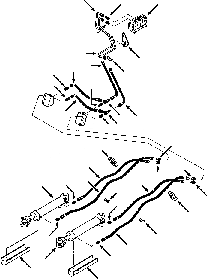 Схема запчастей Komatsu D38E-1 - ГИДРОЛИНИЯ ОТВАЛ ANGLE ГИДРАВЛS