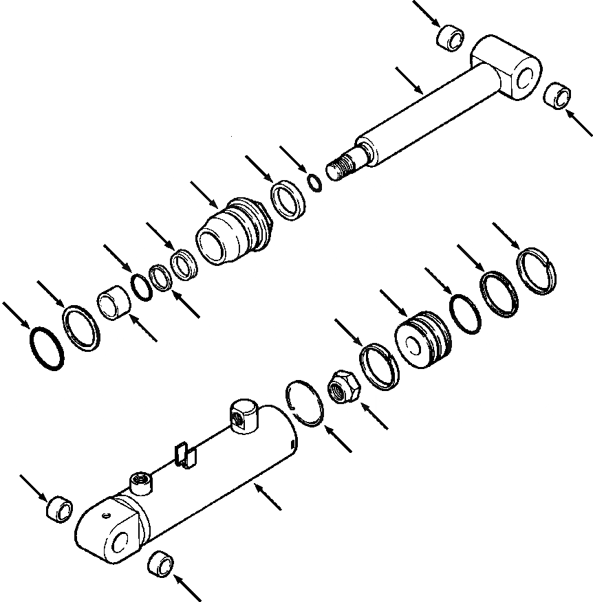 Схема запчастей Komatsu D38E-1 - ЦИЛИНДР РЫХЛИТЕЛЯ ГИДРАВЛS