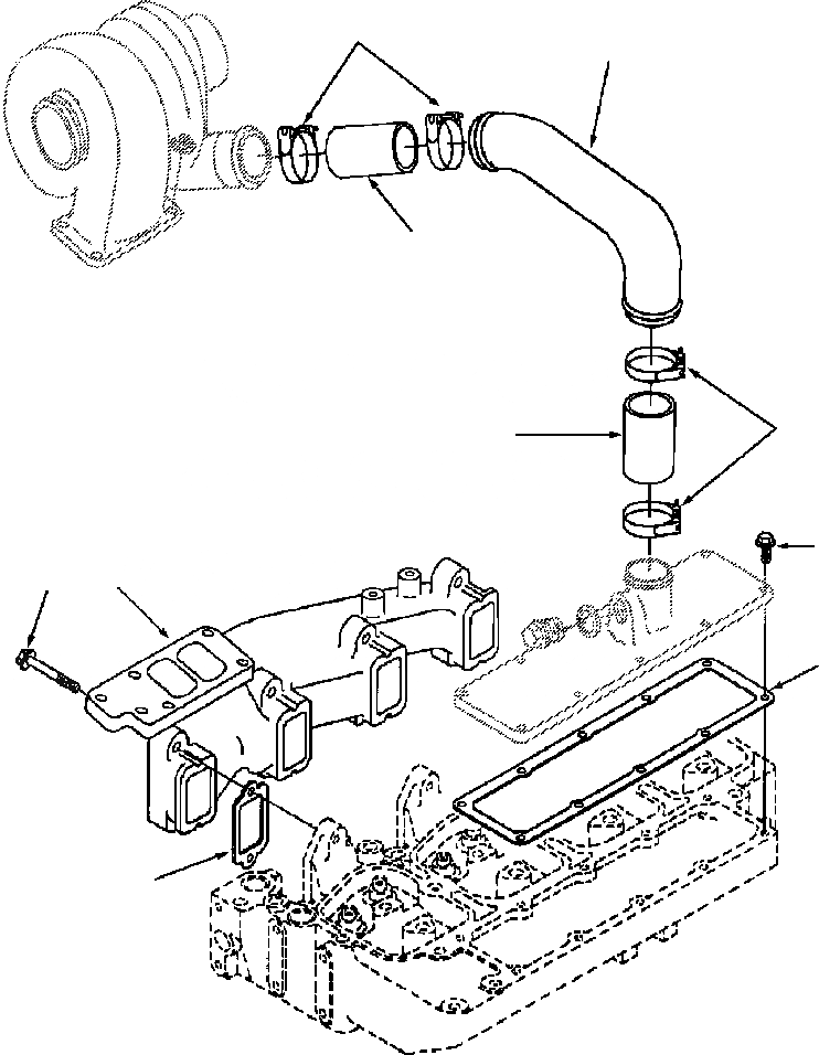 Схема запчастей Komatsu D38E-1 - МЕСТО ТУРБОНАГНЕТАТЕЛЯ POWER