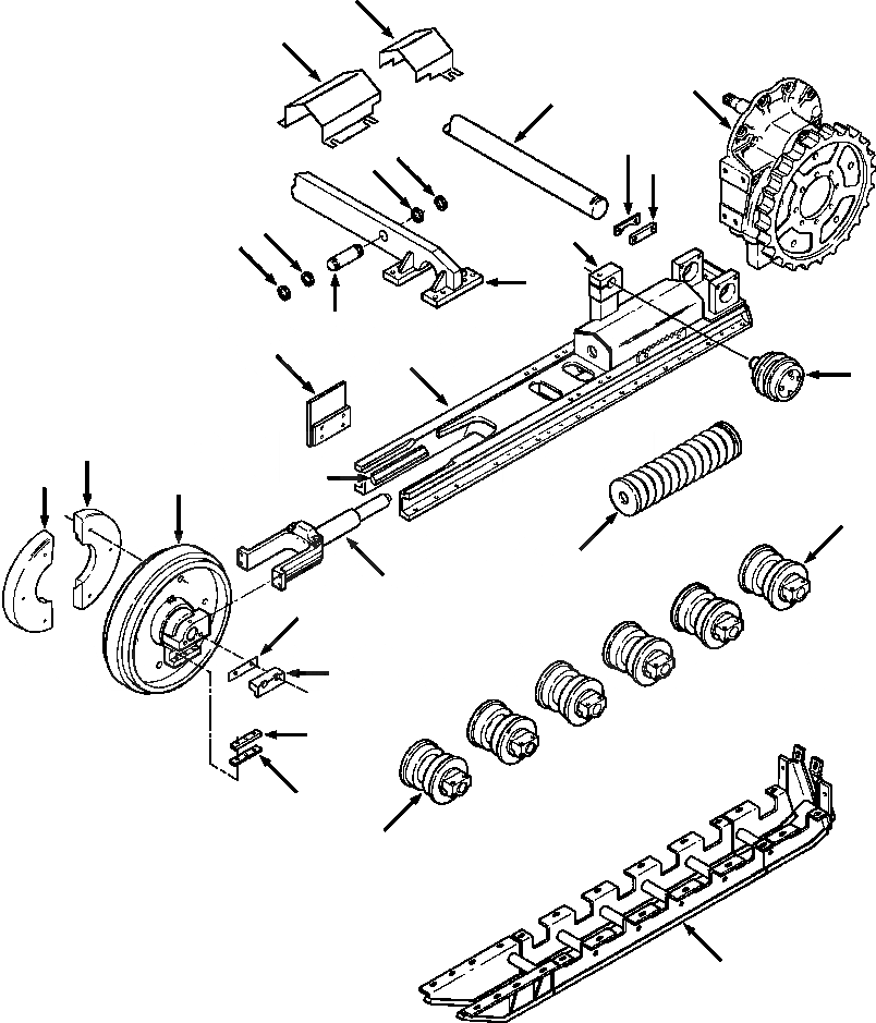 Схема запчастей Komatsu D38E-1 - НИЖН.CARRIAGE D8E- ПОДВЕСКА